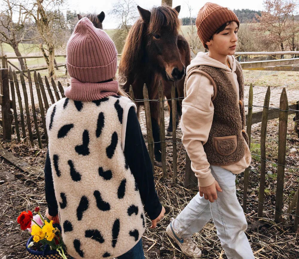 Alwero Kinder Bio Wollweste "Carpathian" | Leo Gepard