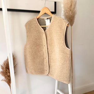Alwero Gilet en laine bio pour adulte "TYB" | Sand Brown Ultra Light