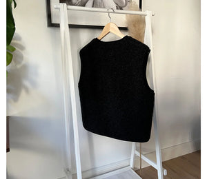 Alwero Gilet en laine bio pour adultes « TYB » | Deep Black