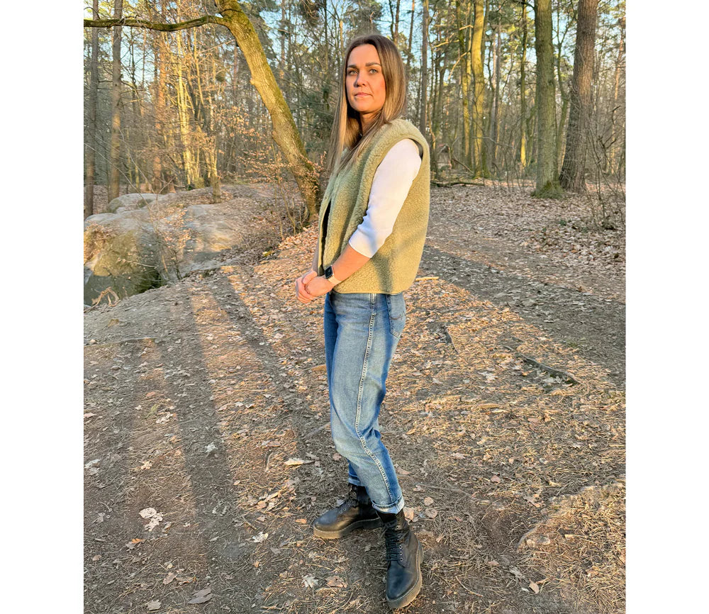 Alwero Erwachsene Bio Wollweste "TYB" | Pistachio Ultra Light