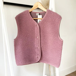 Alwero Gilet en Laine Biologique pour Adultes "TYB" | Rose Vénitien