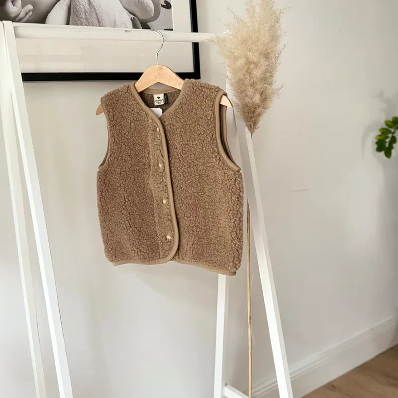 Alwero Kinder Bio Wollweste "TYB" | Tan