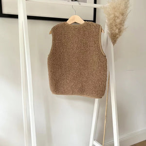 Alwero Kinder Bio Wollweste "TYB" | Tan