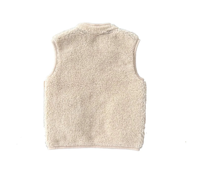 Alwero Kinder Bio Wollweste "Rudi" | Sand Brown