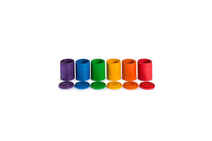 Grapat 6 bunte Holzbecher mit Deckel