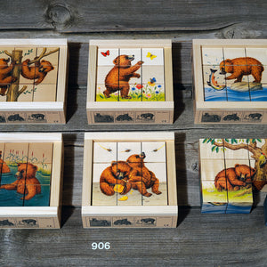 Atelier Fischer Würfelpuzzle 9-teilig, Kleiner Bär