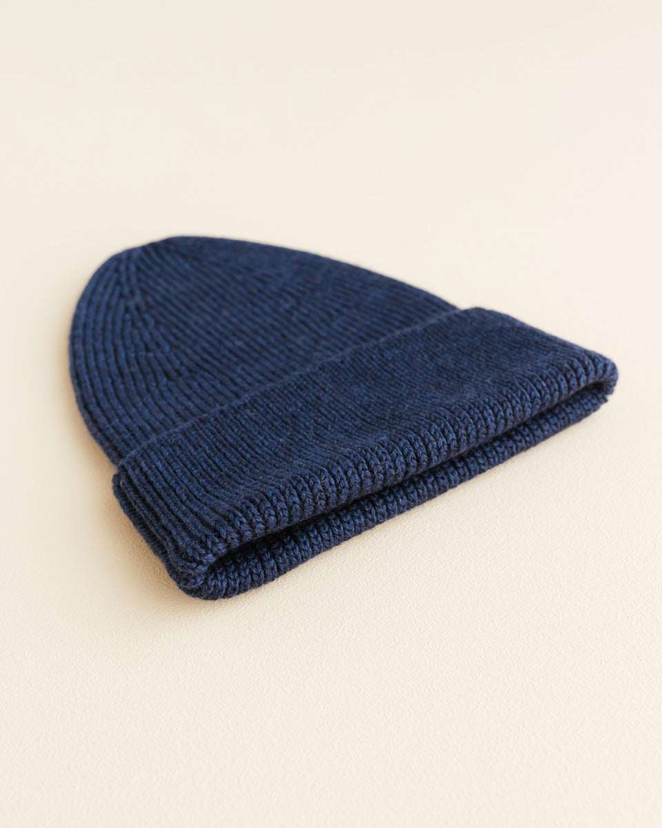 Hvid Kids Beanie "Fonzie" Blue