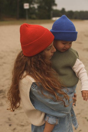 Hvid Kids Beanie "Fonzie" Cobalt Blue