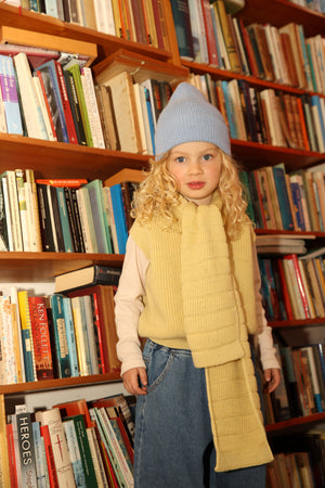 Hvid Kids Beanie "Fonzie" Light Blue