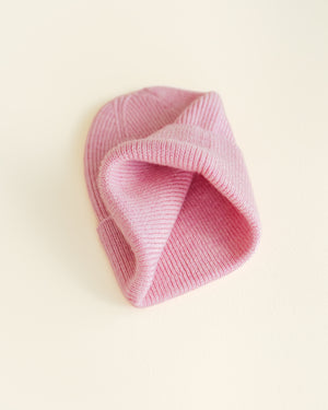 Hvid Newborn Beanie "Fonzie" Cotton candy