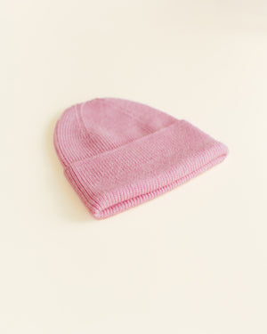 Hvid Newborn Beanie "Fonzie" Cotton candy