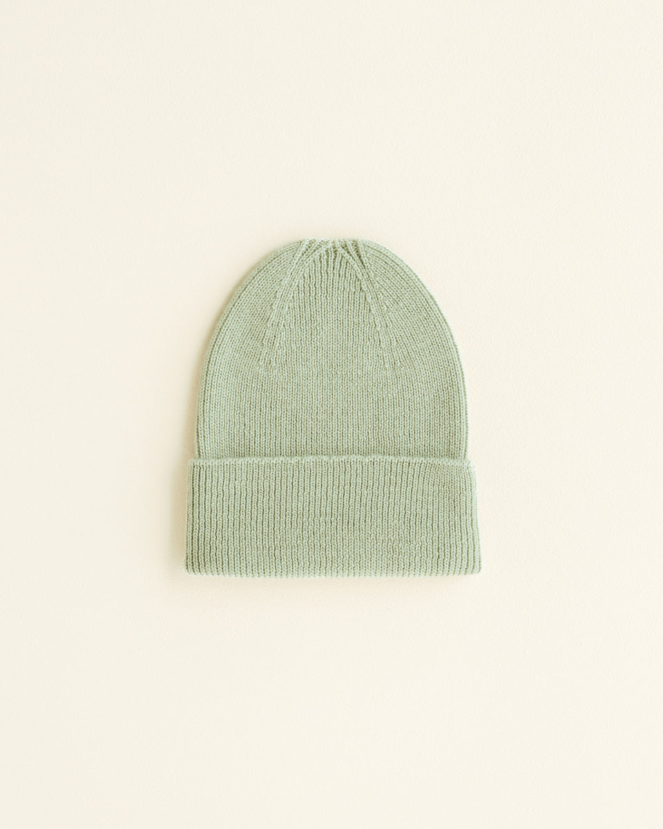 Hvid Newborn Beanie "Fonzie" Mint