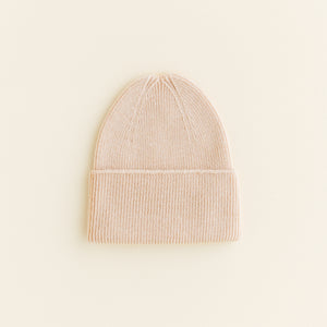 Bonnet nouveau-né blanc "Fonzie" sable