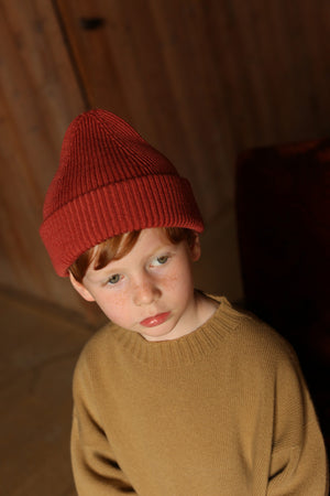 Hvid Kinder Beanie Merinowolle "Fonzie" | Wild Berry