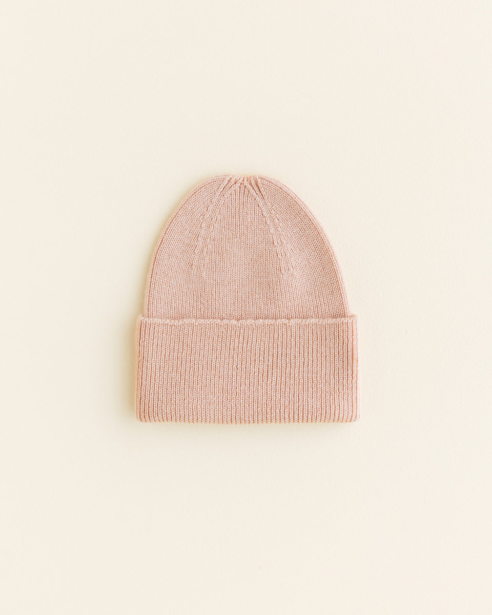Hvid Newborn Beanie "Fonzie" Apricot