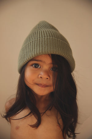 Hvid Kids Beanie "Fonzie" Artichoke