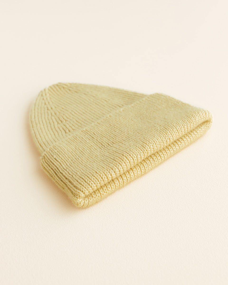 Hvid Kids Beanie "Fonzie" Light Yellow
