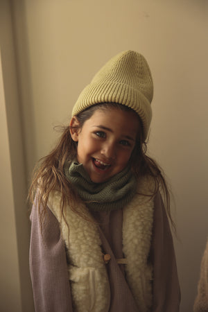 Hvid Kids Beanie "Fonzie" Light Yellow
