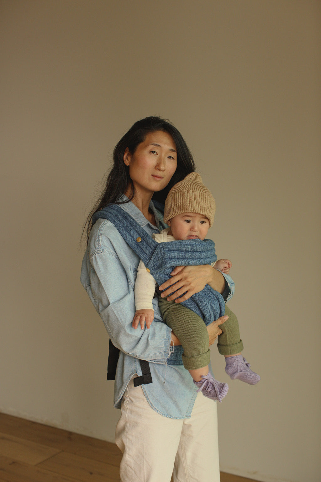 Hvid Kids Beanie "Fonzie" Sand