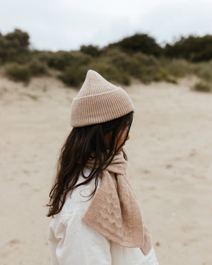 Hvid Kids Beanie "Fonzie" Sand