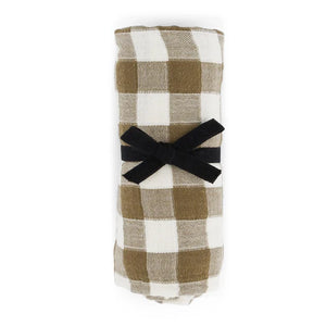 Rose in April Bianca Swaddle | Vichy Nutria L 110x110 cm