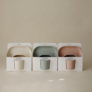 Mushie Geschirrset “Square“ | Sage