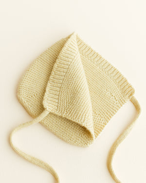 Hvid Baby Mütze Merinowolle "Dolly" | Light Yellow