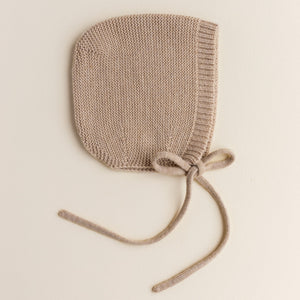 White Baby Knitted Hat "Dolly" Sand