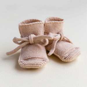 Chaussons pour bébé en laine mérinos Hvid | Abricot