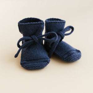 Hvid Chaussons bébé bottines en laine mérinos | Bleu