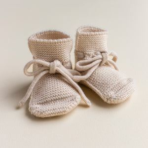 Hvid Chaussons bébé en laine mérinos | Crème