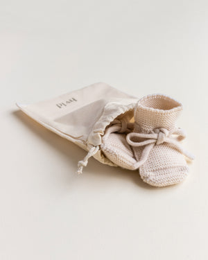 Hvid Babyschuhe Booties Merinowolle | Cream