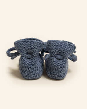 Hvid Babyschuhe Booties Merinowolle | Denim