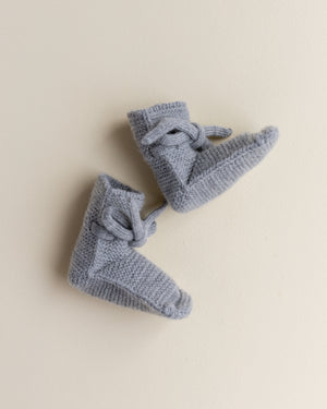 Hvid Babyschuhe Booties Merinowolle | Grey Melange