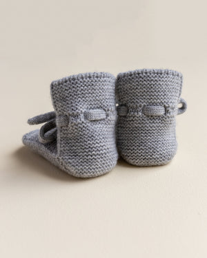 Hvid Babyschuhe Booties Merinowolle | Grey Melange