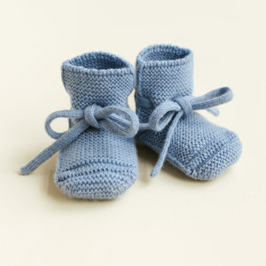 Chaussons bébé Hvid en laine mérinos | Bleu clair