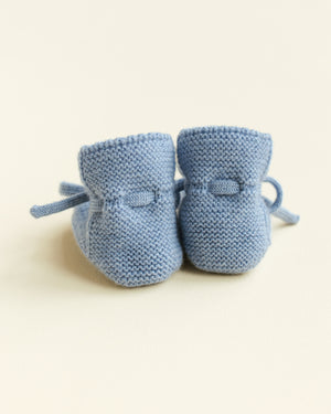 Hvid Babyschuhe Booties Merinowolle | Light / Blue
