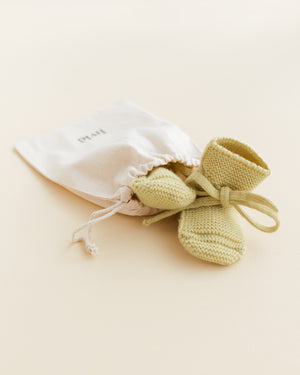 Hvid Babyschuhe Booties Merinowolle | Light Yellow