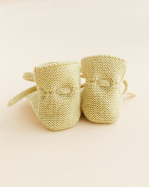 Hvid Babyschuhe Booties Merinowolle | Light Yellow