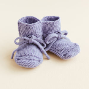 Hvid Babyschuhe Booties Merinowolle | Lilac