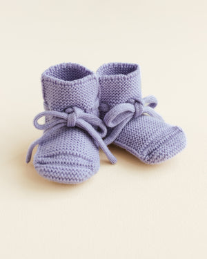 Hvid Babyschuhe Booties Merinowolle | Lilac