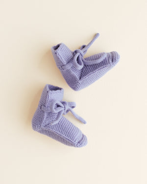 Hvid Babyschuhe Booties Merinowolle | Lilac