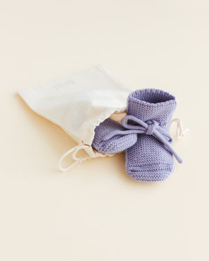 Hvid Babyschuhe Booties Merinowolle | Lilac