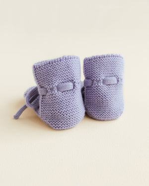 Hvid Babyschuhe Booties Merinowolle | Lilac