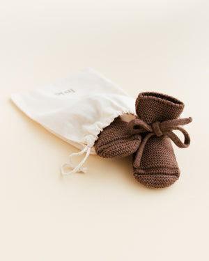 Hvid Babyschuhe Booties Merinowolle | Mocha