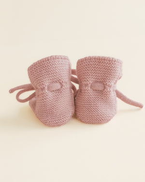 Hvid Babyschuhe Booties Merinowolle | Powder
