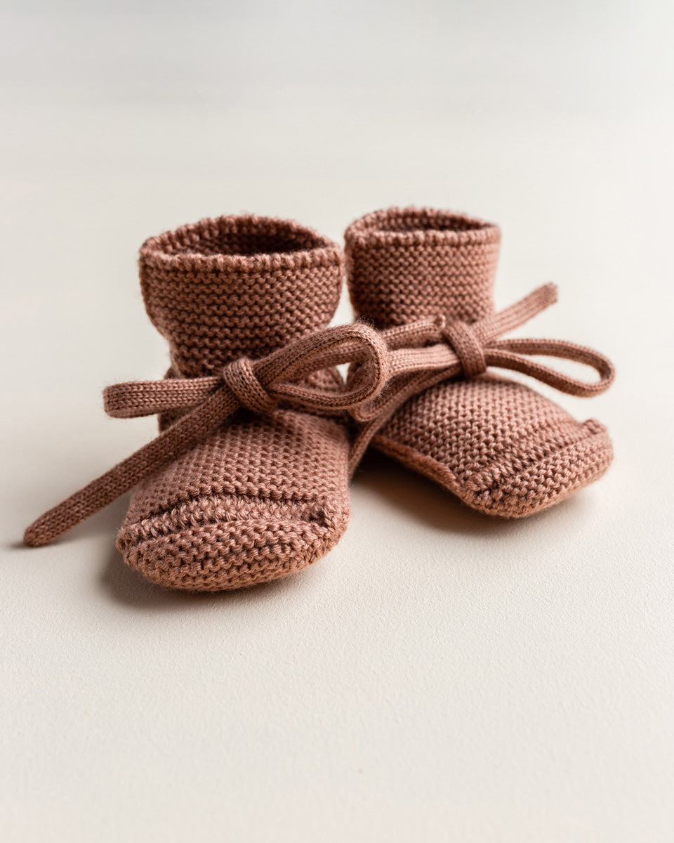 Hvid Baby Strickschuhe | Terracotta