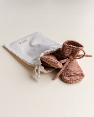 Hvid Babyschuhe Booties Merinowolle | Terracotta