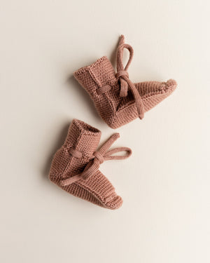 Hvid Babyschuhe Booties Merinowolle | Terracotta