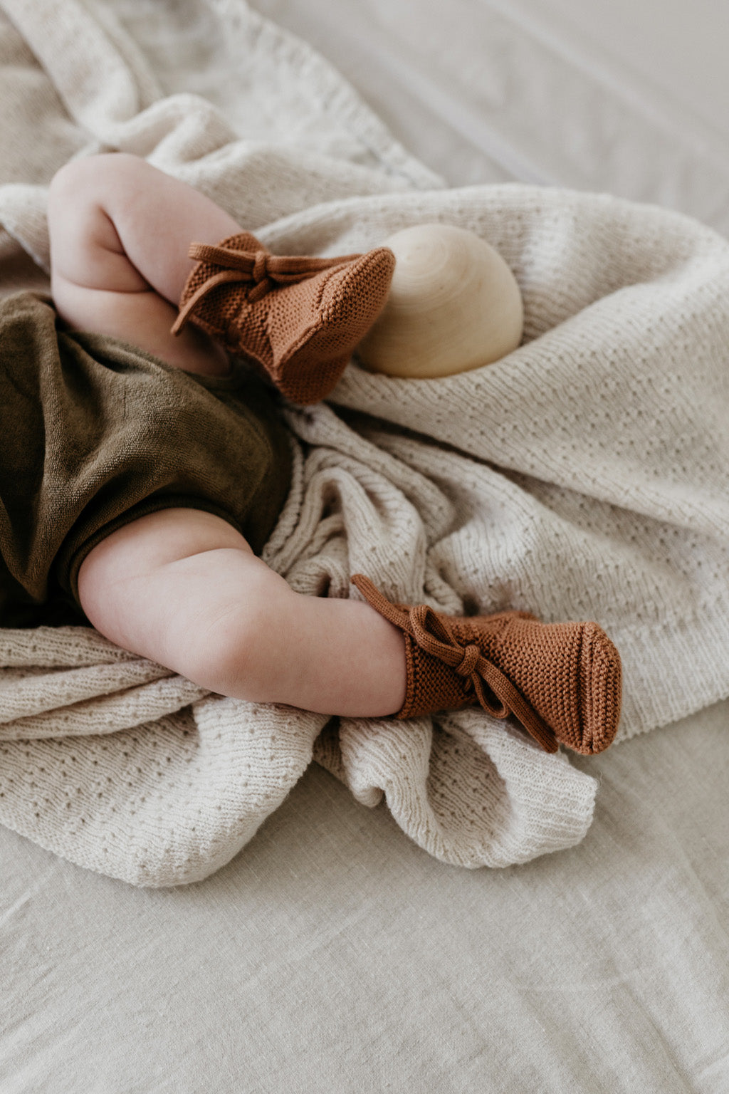 Hvid Baby Strickschuhe | Terracotta